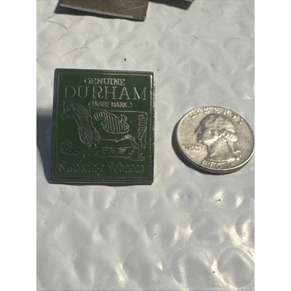Old Vintage Durham Smoking Tobacco Hat Coat Lapel PIN Charm - Picture 2 of 8